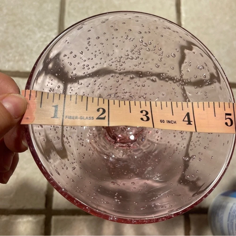 Martini Pink & Clear Heavy Cup!! 7”Aprox